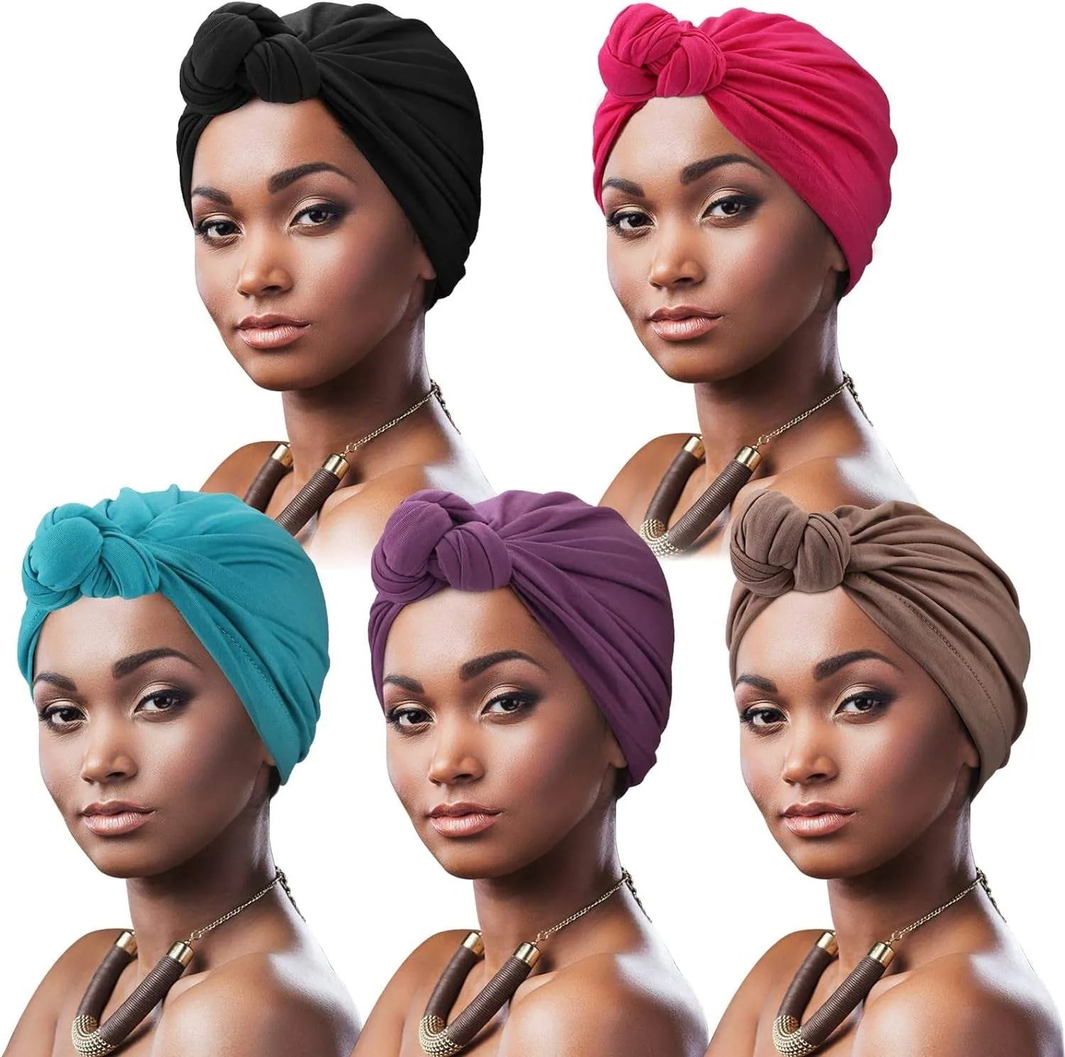 Knotted Headwraps for Women 5 Pack