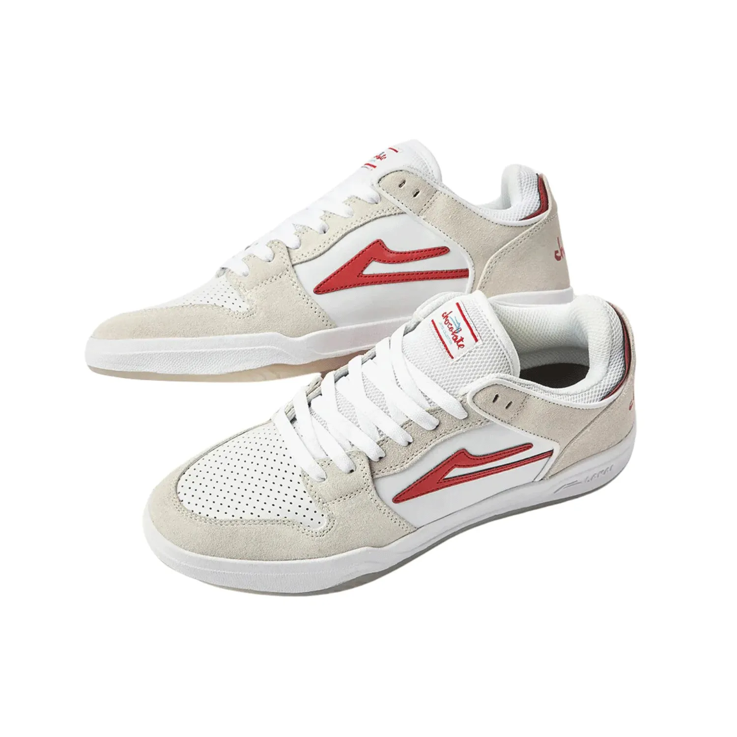 Lakai x Chocolate - Telford Shoes - White/Red Suede SALE