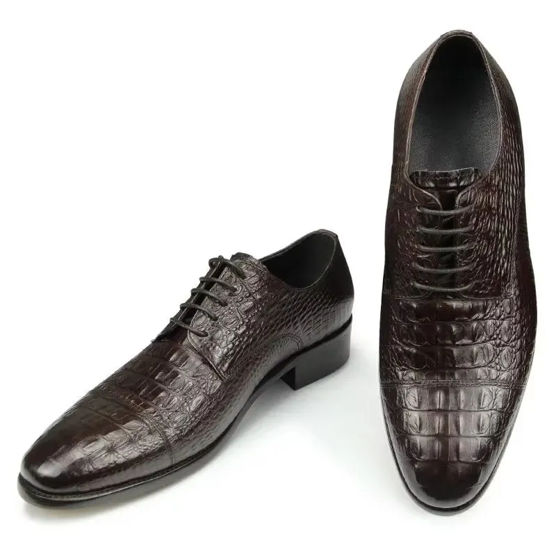 Lavish Formal Opulent CrocLeather Brogue Shoes