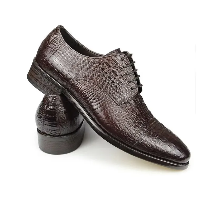 Lavish Formal Opulent CrocLeather Brogue Shoes