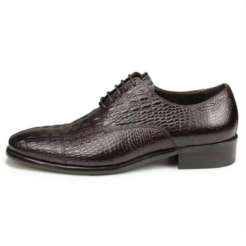 Lavish Formal Opulent CrocLeather Brogue Shoes