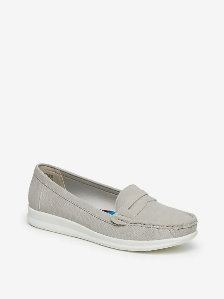 LUNA BLU Grey Perforated Design Loafers