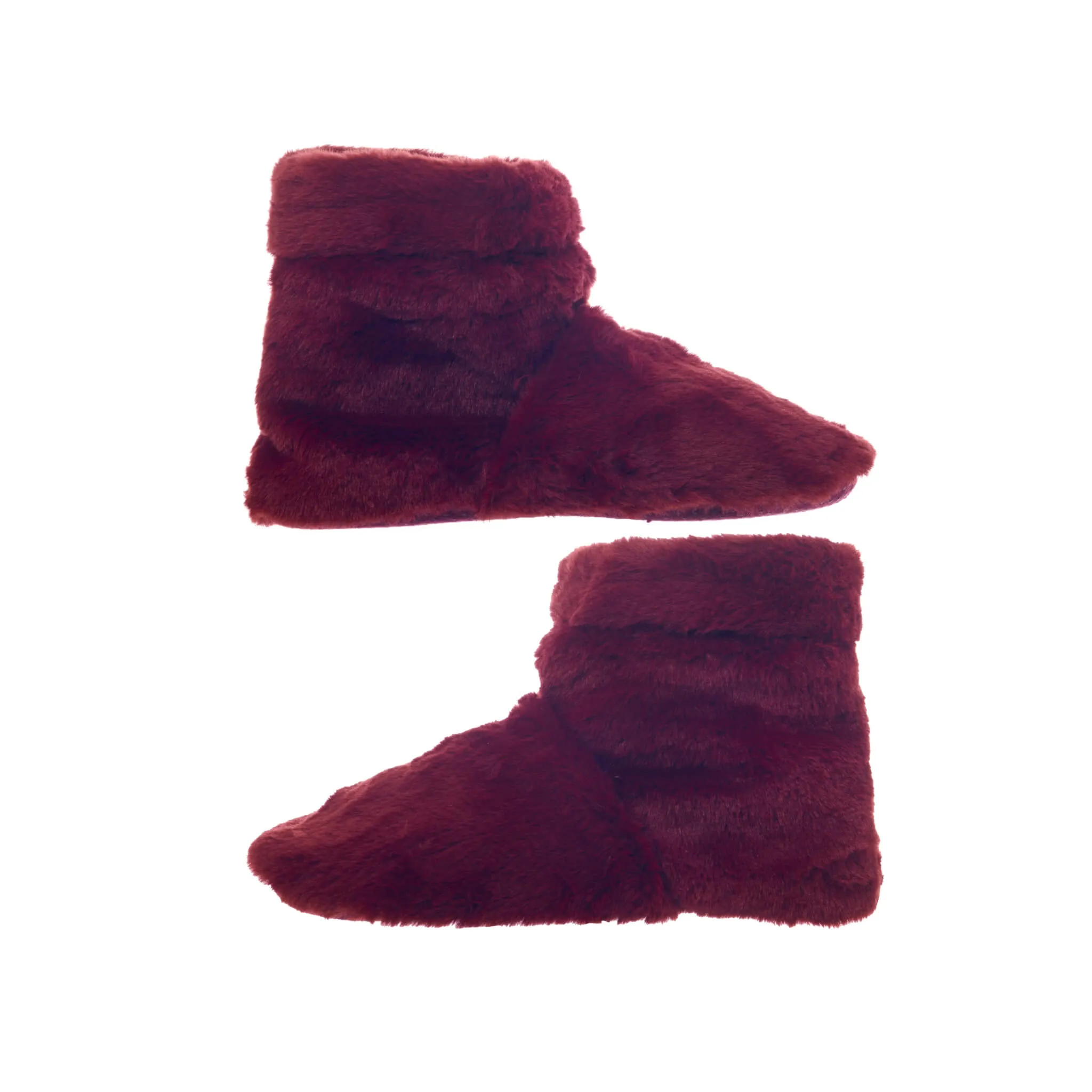 Luxury Burgundy Faux Fur Scented Heatable Slipper Boots