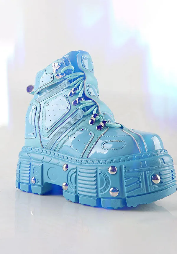 Mangosteen-05 [Blue Patent] | PLATFORM BOOTS*