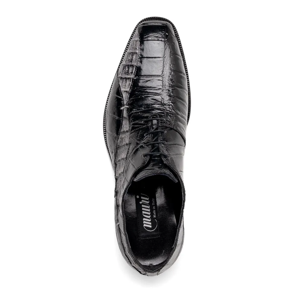 Mauri 3227 Alligator / Hornback Oxford Shoes Black / Light Grey