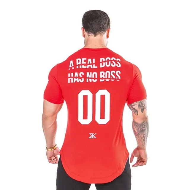 Men Fitness Slim High Elasticity T shirt