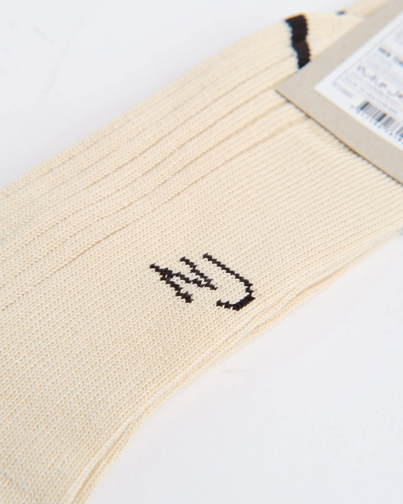 Men Tennis Socks Stripe OffWhite/Black