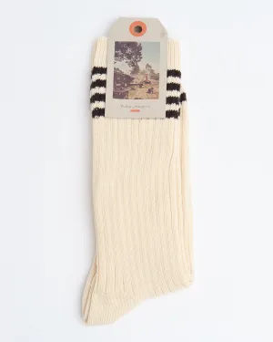 Men Tennis Socks Stripe OffWhite/Black