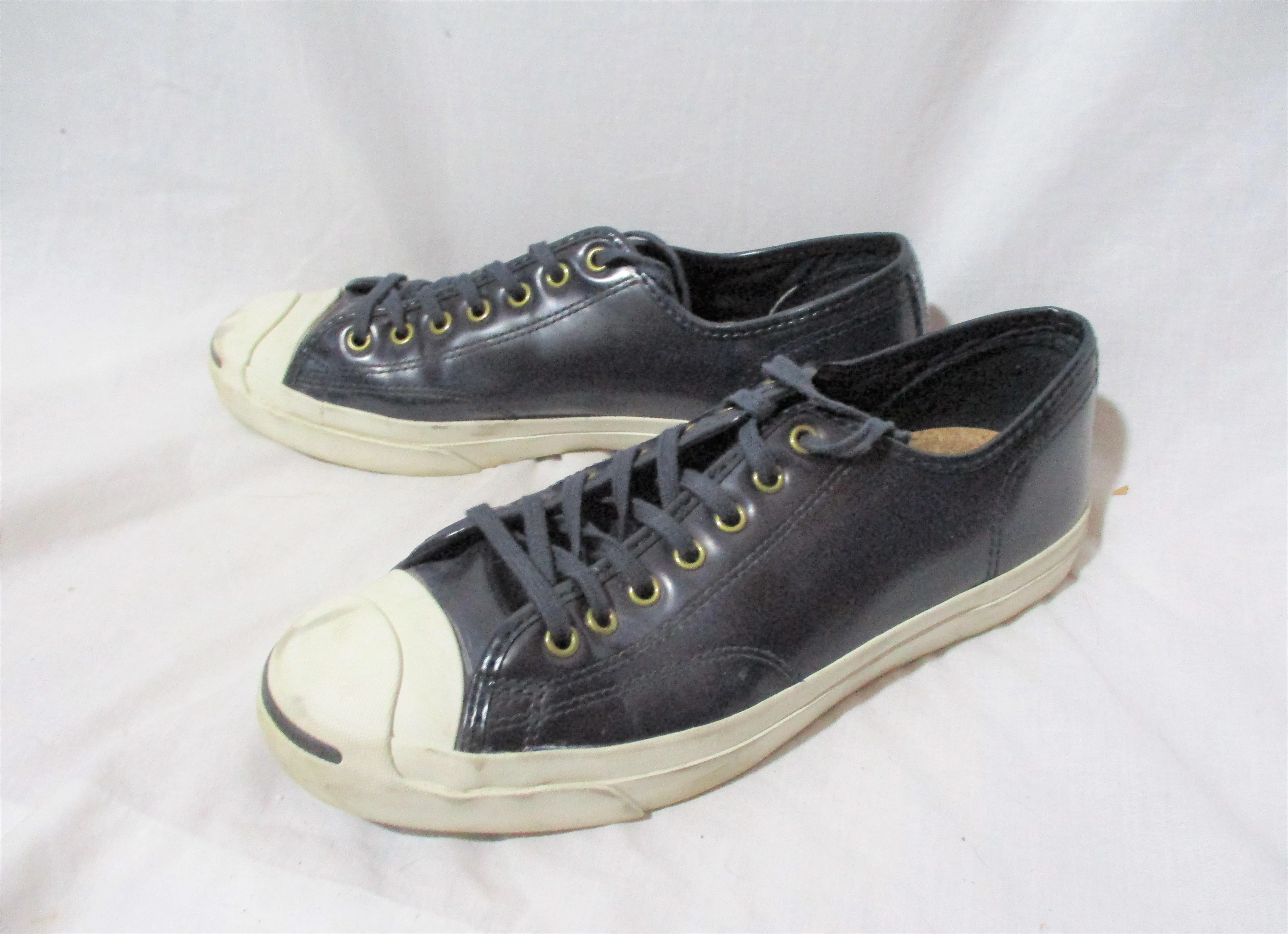 MENS CONVERSE ALL STAR JACK PURCELL LEATHER Sneaker Trainer 10.5 BLACK Shoe