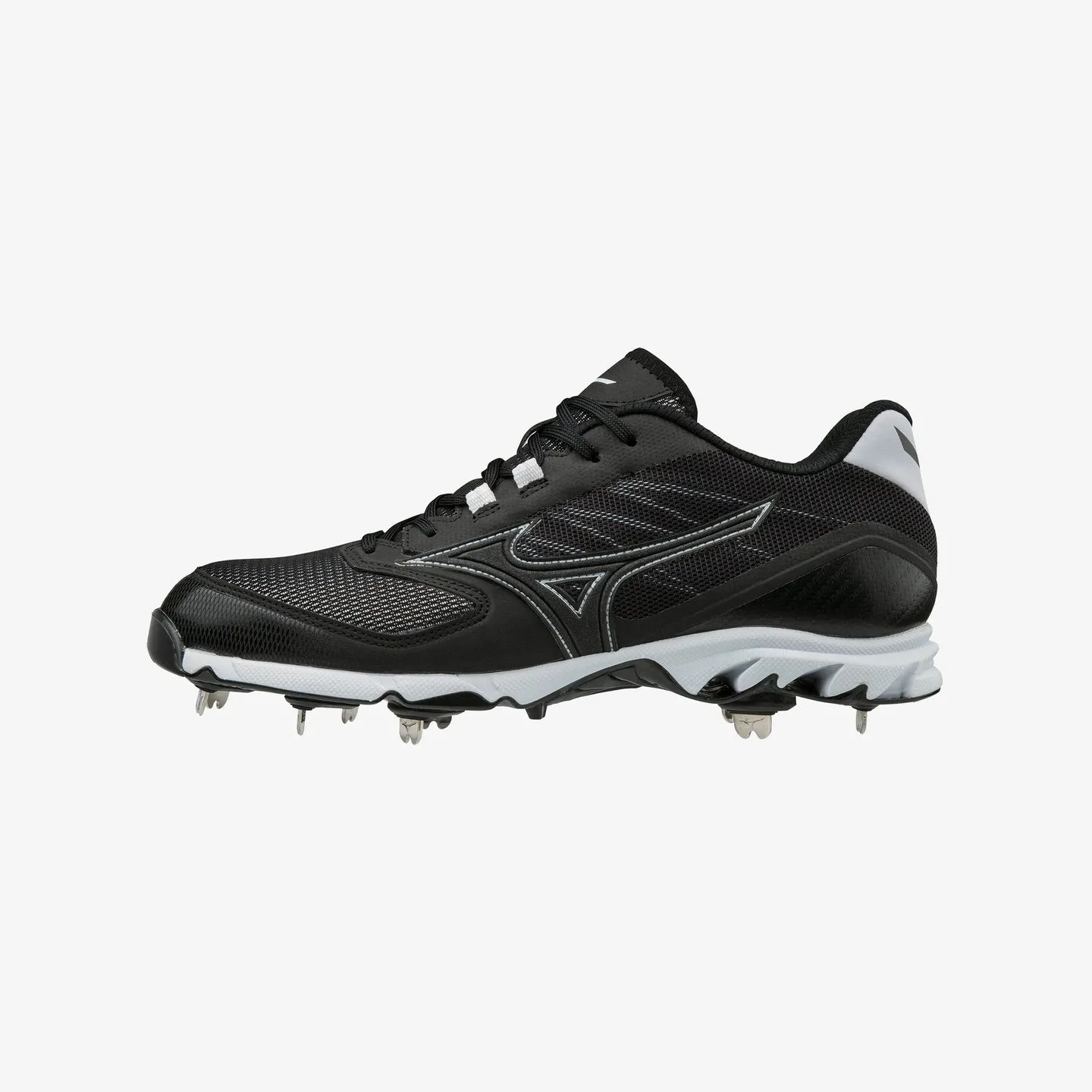 Mizuno 9-Spike Ambition 2 Metal Adult Baseball/Softball Cleat - Black/White