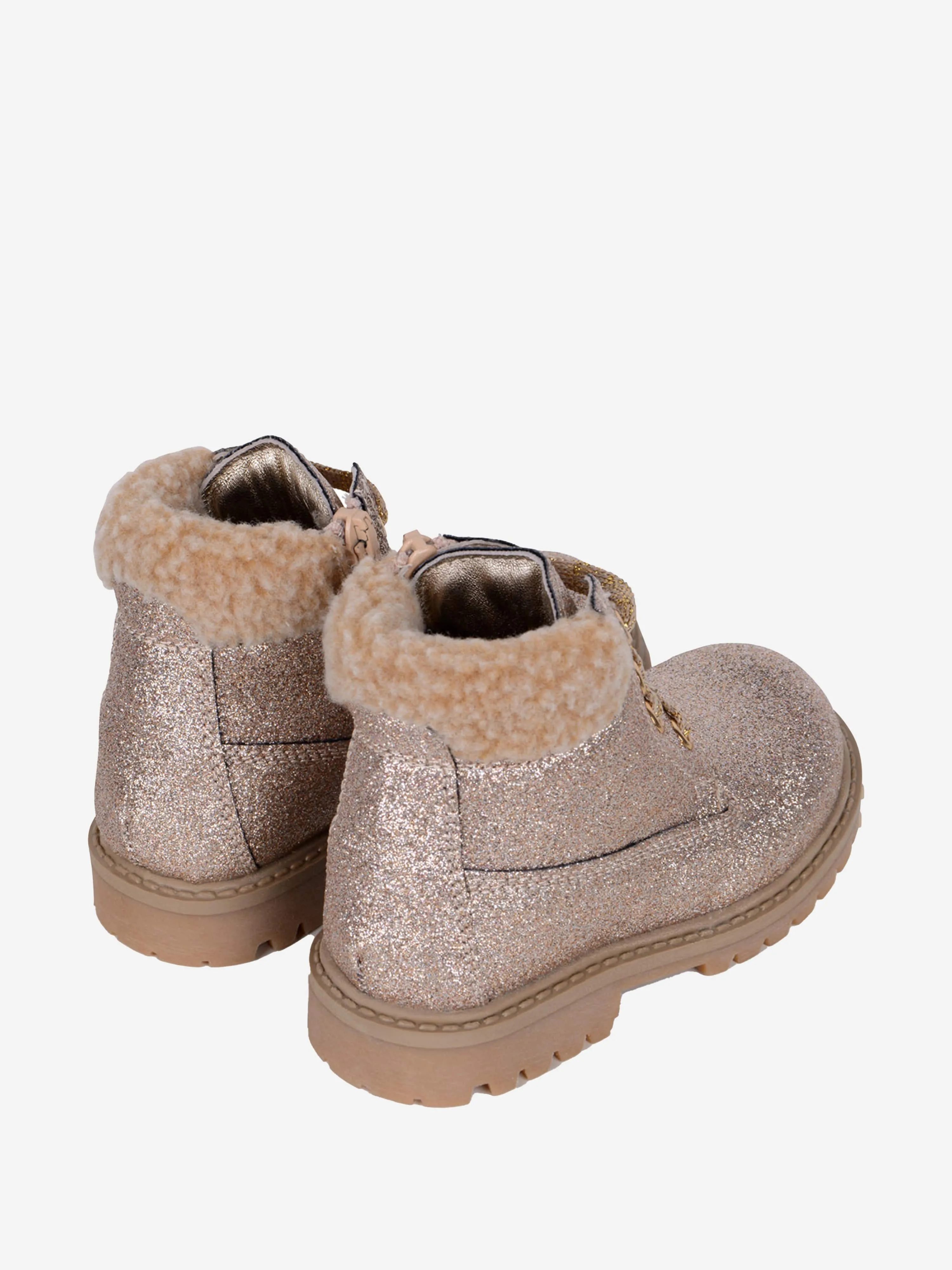 Monnalisa Girls Glitter Fleece Lined Boots