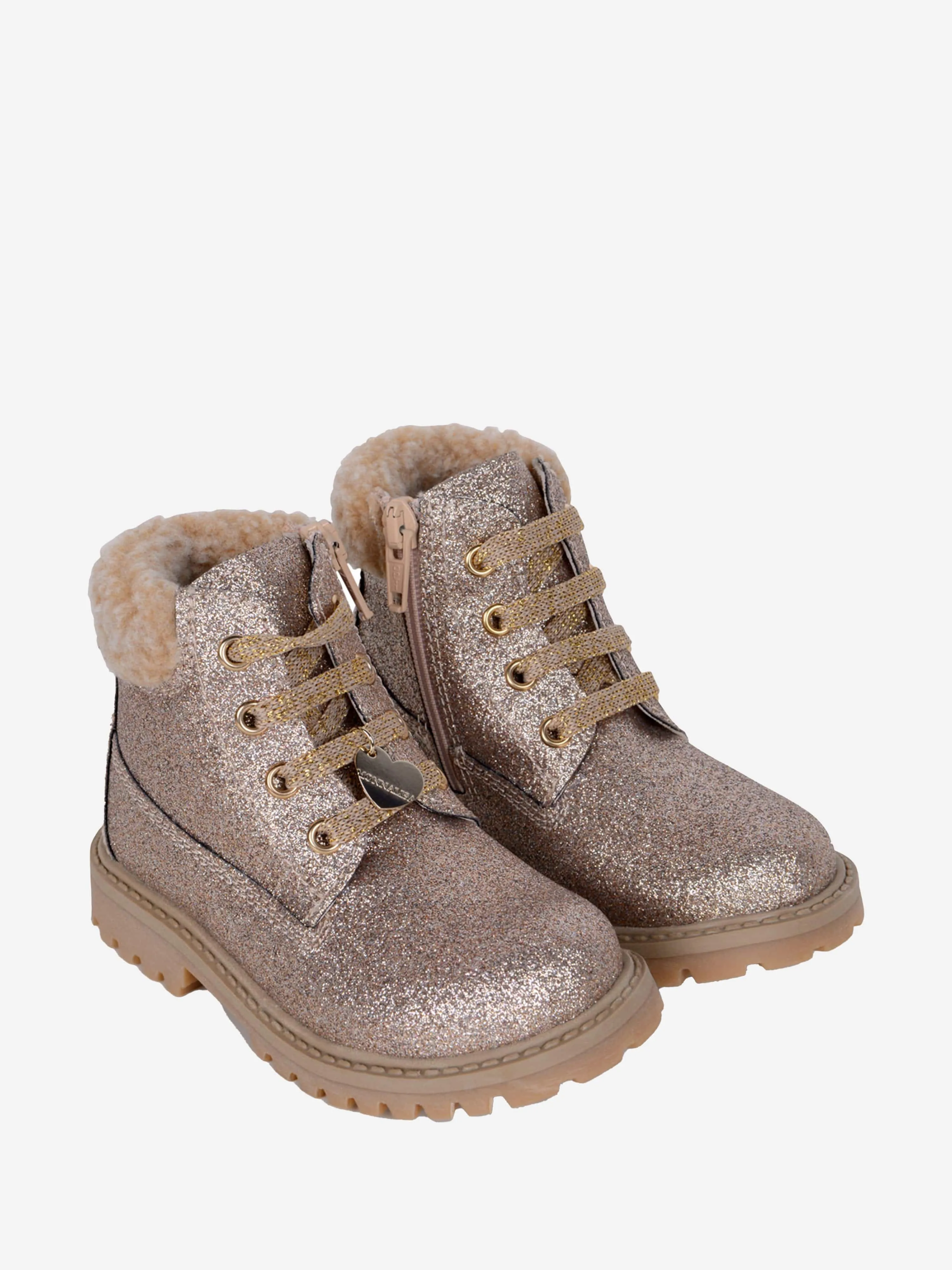 Monnalisa Girls Glitter Fleece Lined Boots