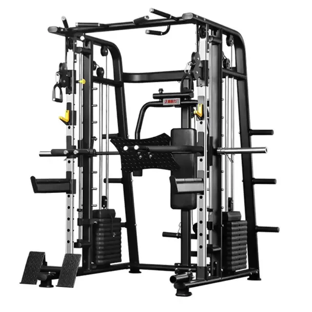 Multi-functional Smith Machine   Cable Crossover   Leg Press with Weight Stack (Squat Rack)