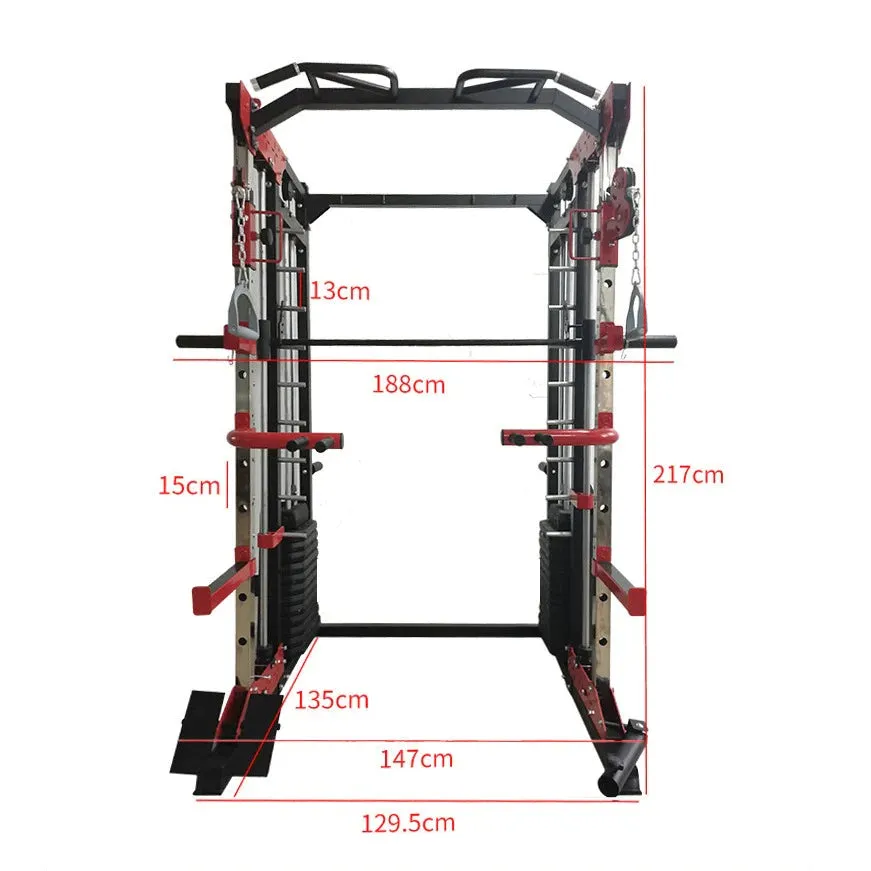 Multi-functional Smith Machine   Cable Crossover with Weight Stack (Squat Rack)