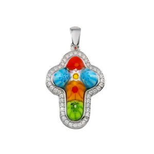 Murano Glass Cross Pendant