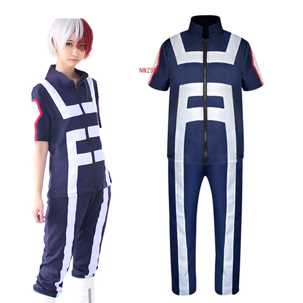 My Hero Academia Cosplay Blue Gym Uniform Denki, Todoroki School Suit