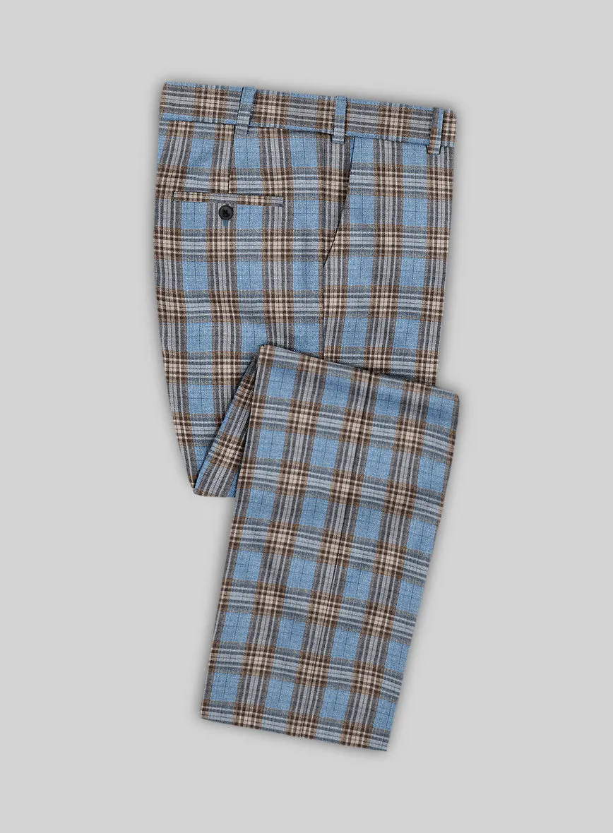 Noble Veron Tartan Wool Silk Linen Pants