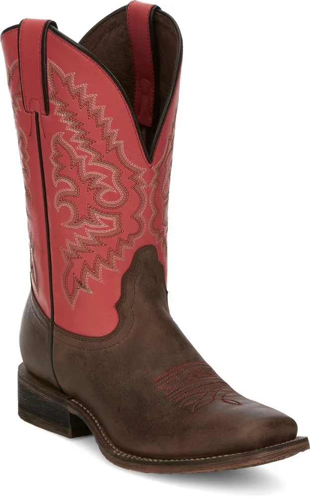 Nocona Heros Collection Brown Cowhide Luisa Broad Square Toe Boots for Women