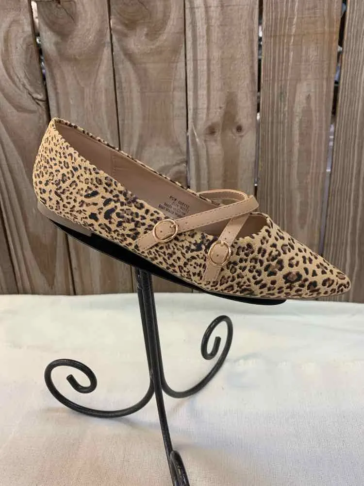 NWT JOURNEE COLLECTION SHOES 8.5 TAN/BLK/BRN LEOPARD FLAT Shoes