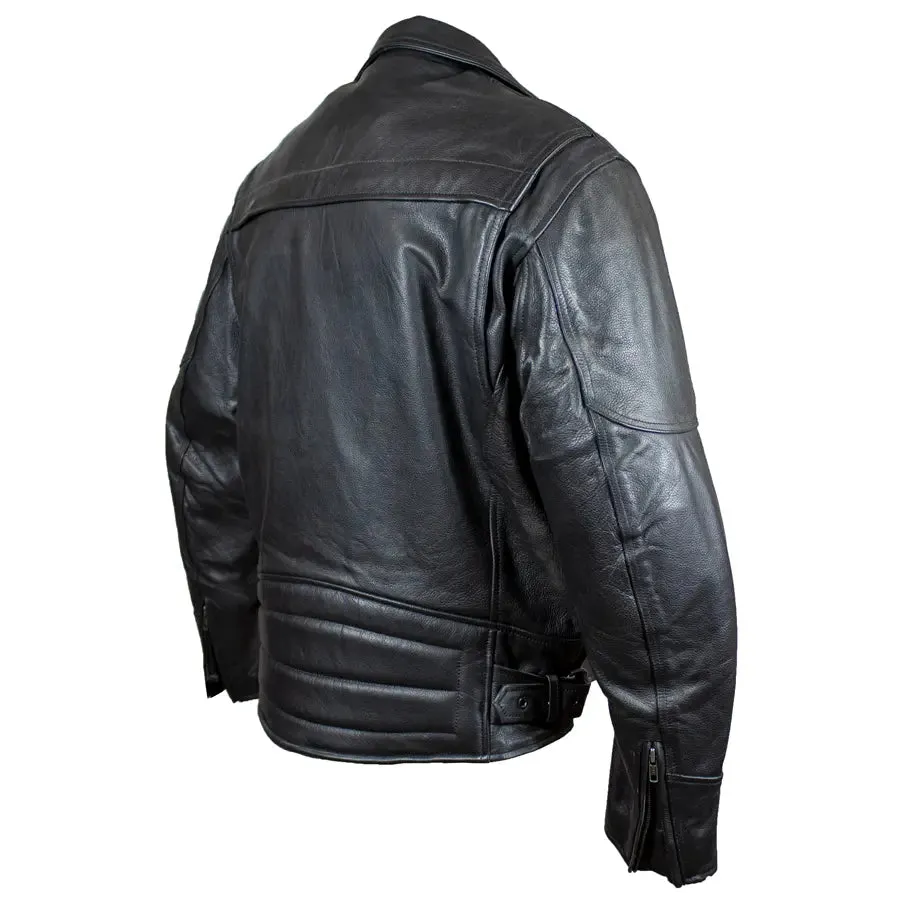 Open Road Men's Classic Leather Motorcycle Jacket