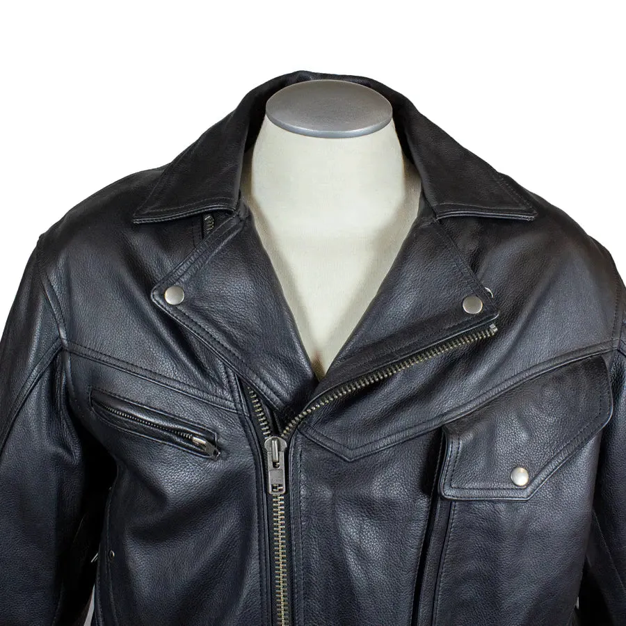 Open Road Men's Classic Leather Motorcycle Jacket