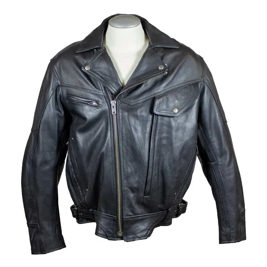 Open Road Men's Classic Leather Motorcycle Jacket