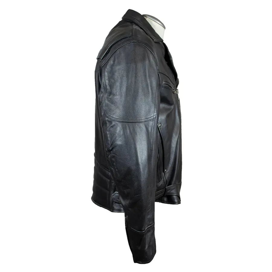 Open Road Men's Classic Leather Motorcycle Jacket