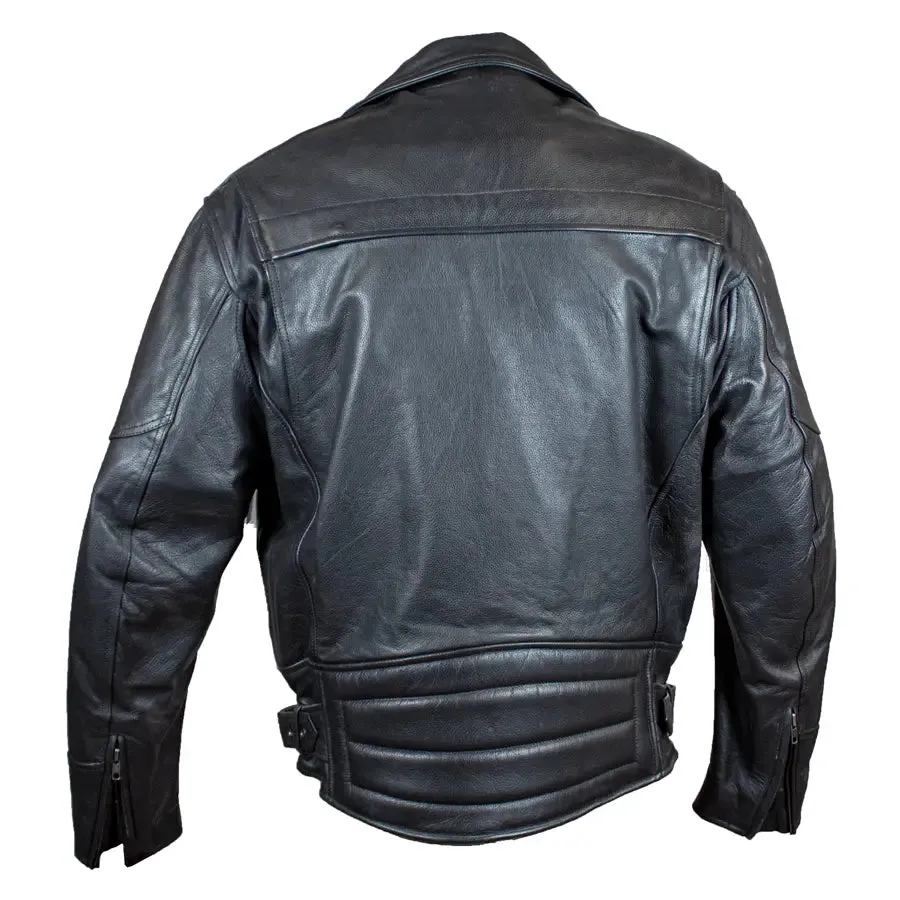 Open Road Men's Classic Leather Motorcycle Jacket