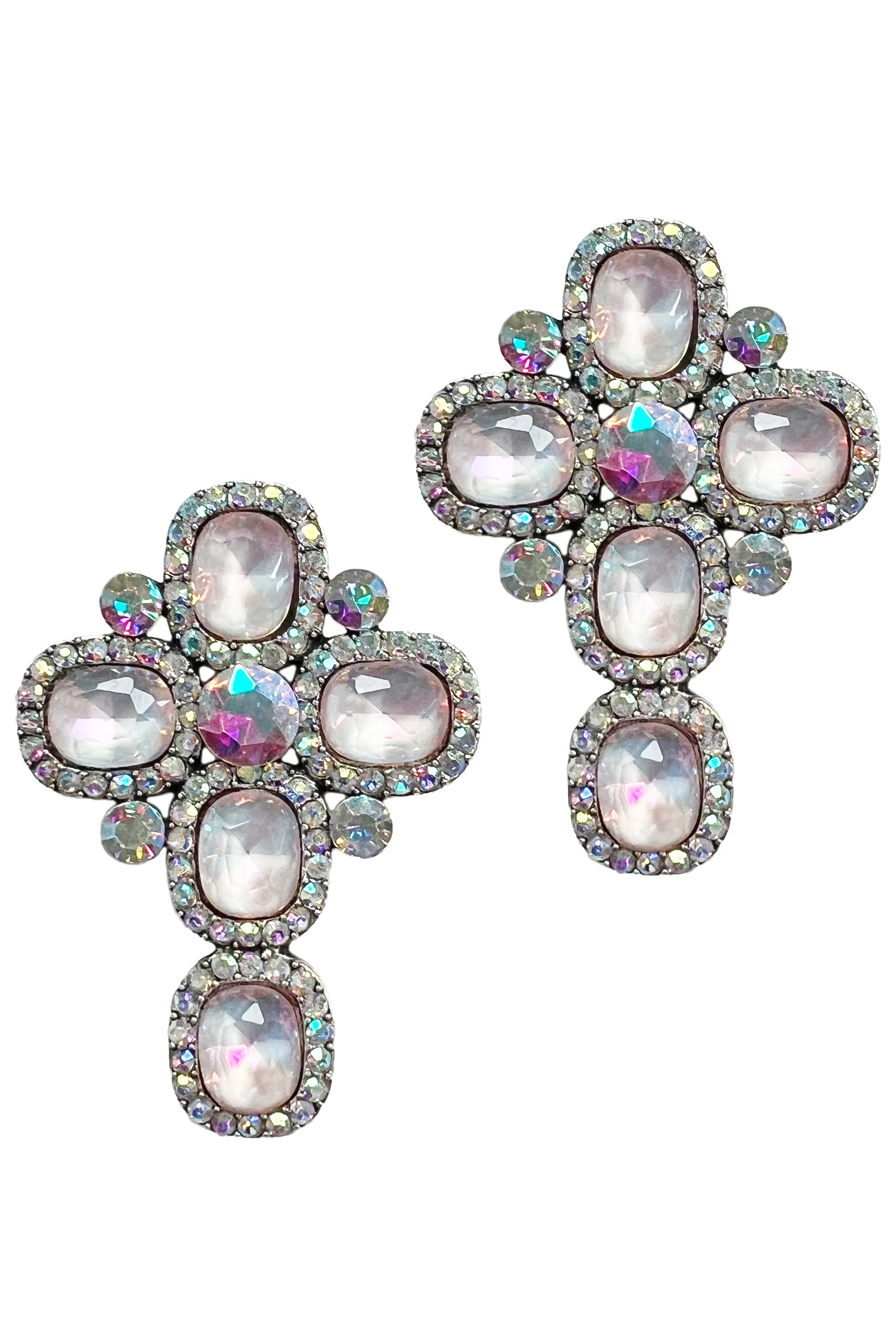 Opulent Crystal Cross Studs