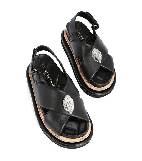 Orson Cross Strap Sandal Black