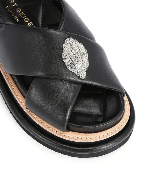 Orson Cross Strap Sandal Black