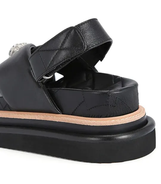 Orson Cross Strap Sandal Black