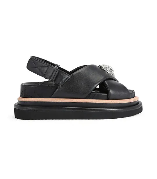 Orson Cross Strap Sandal Black