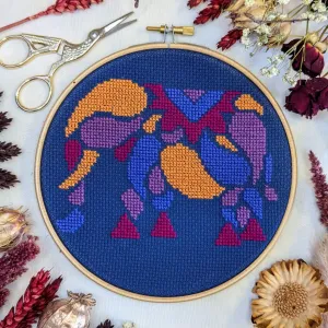 Paisley Elephant Cross Stitch Kit