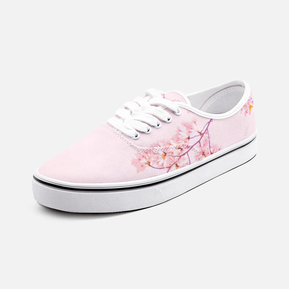 Pink Cherry Blossom Low Cut Canvas Shoes