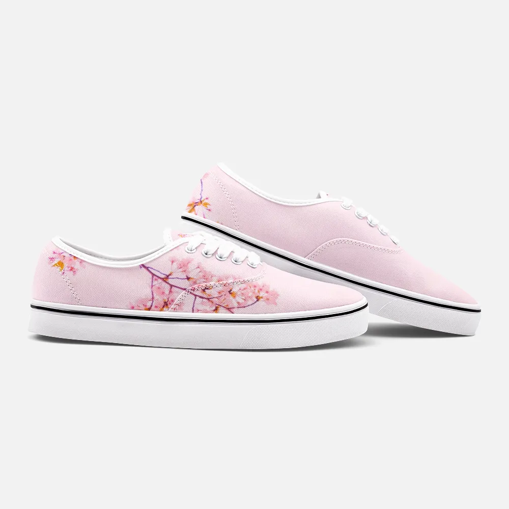 Pink Cherry Blossom Low Cut Canvas Shoes