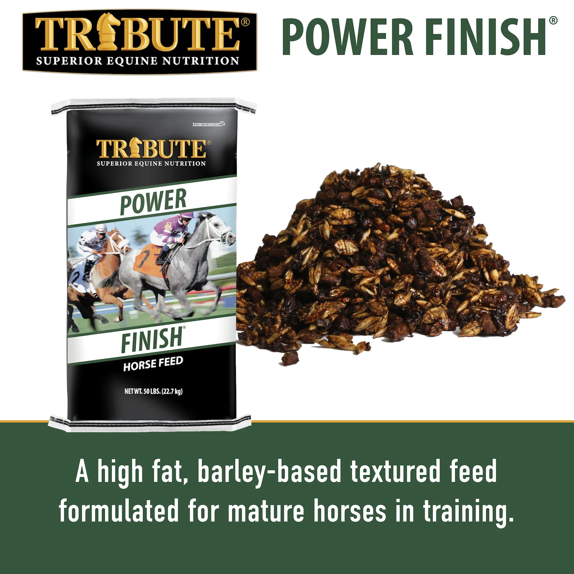 Power Finish®, Textured, Corn-Free Feed for Race Horses