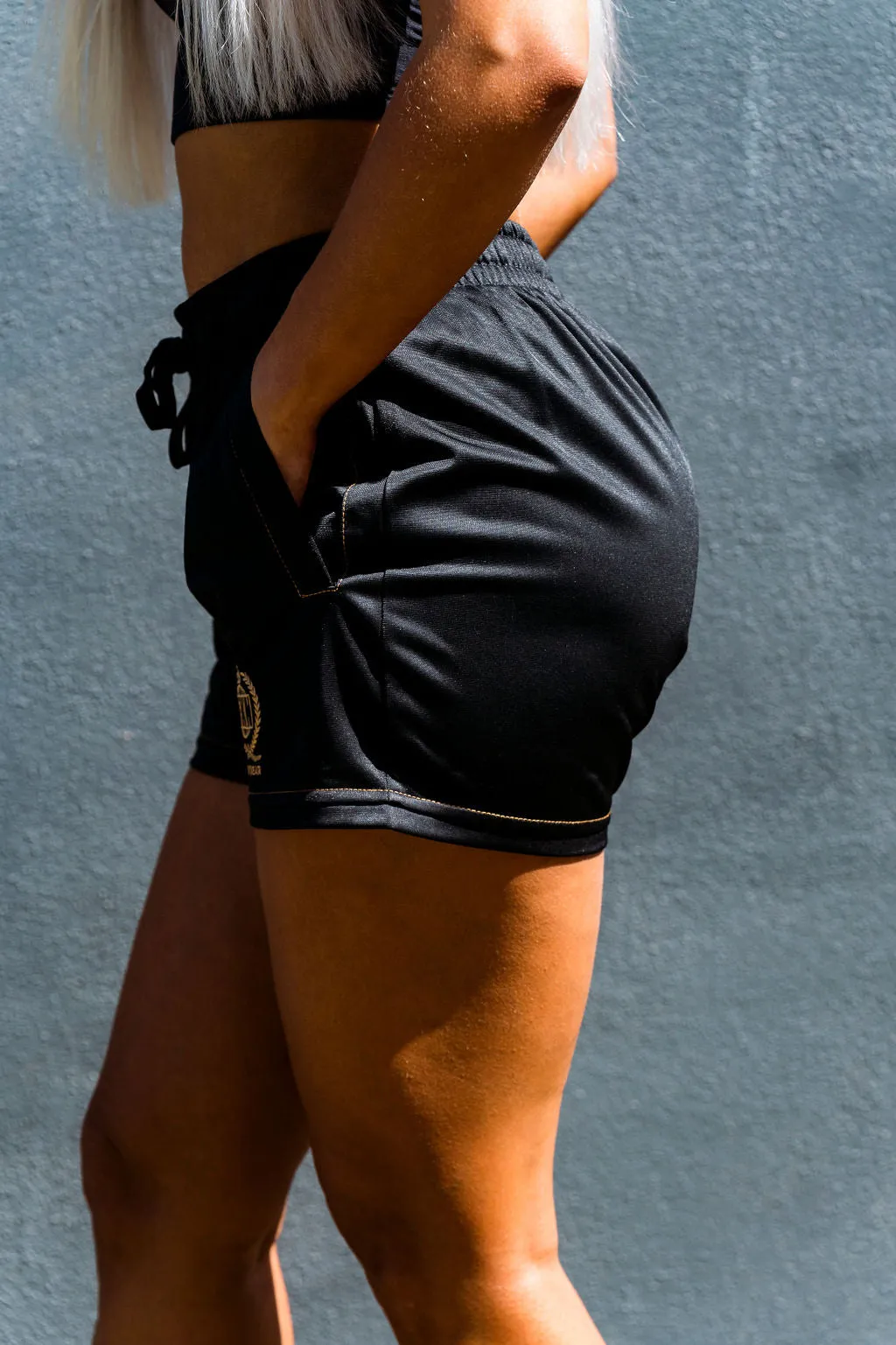 Power | Women's Gym Shorts | Black & Gold