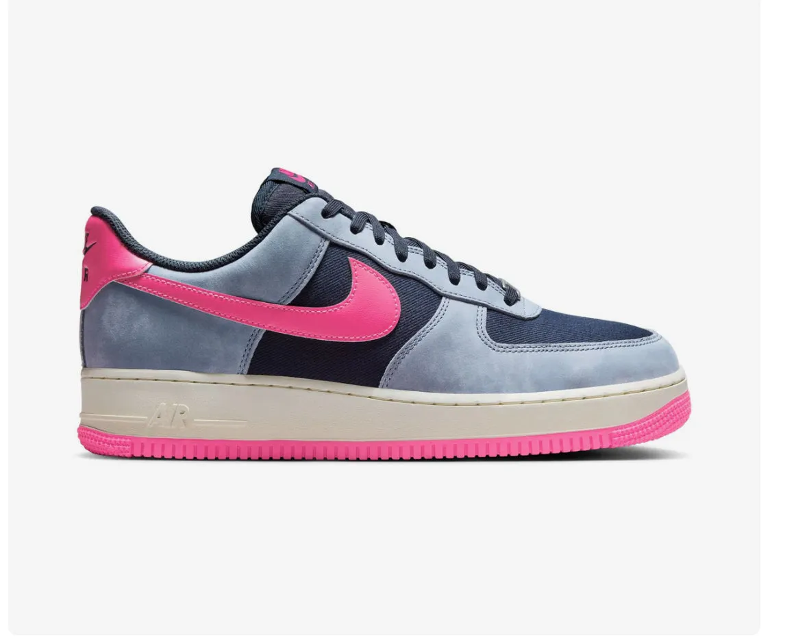 Pre-Order Denim Blue Hot Pink Swarovski Women’s Air Force 1 Low Shoes