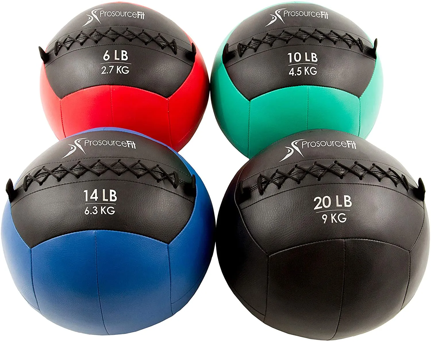 ProsourceFit Soft Medicine Balls for Wall Balls and Full Body Dynamic Exercises, Color-Coded Weights