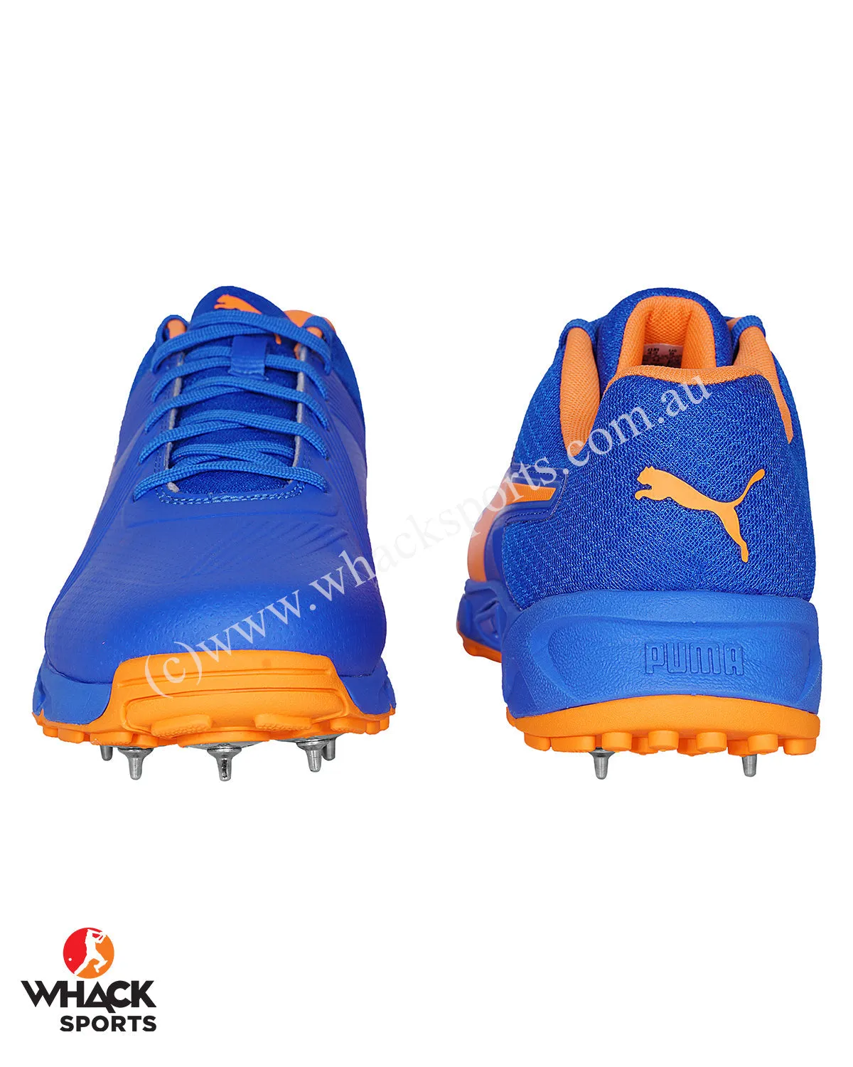 Puma 19.2 Cricket Shoes - Steel Spikes - Bluemazing/Orange Glow