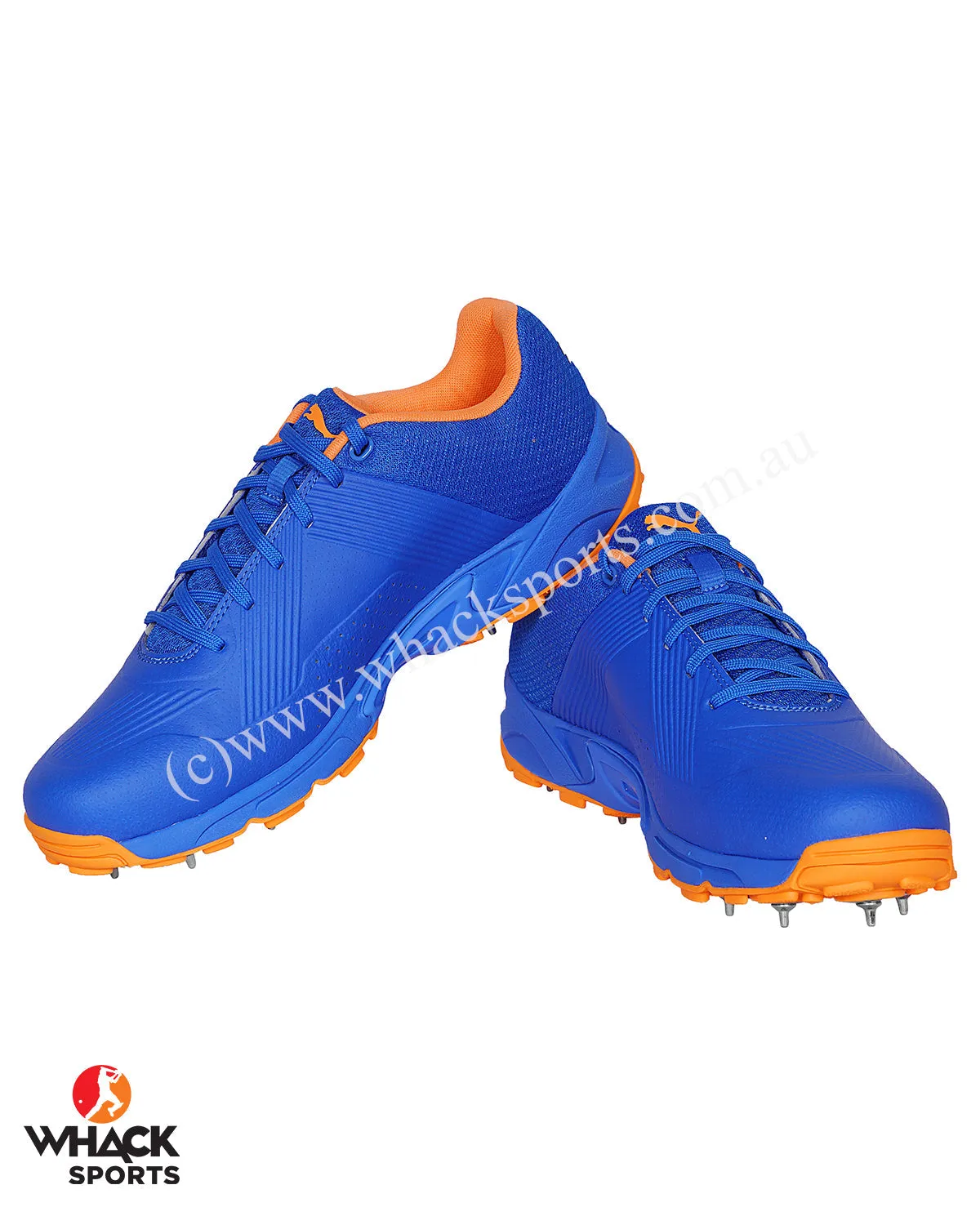 Puma 19.2 Cricket Shoes - Steel Spikes - Bluemazing/Orange Glow