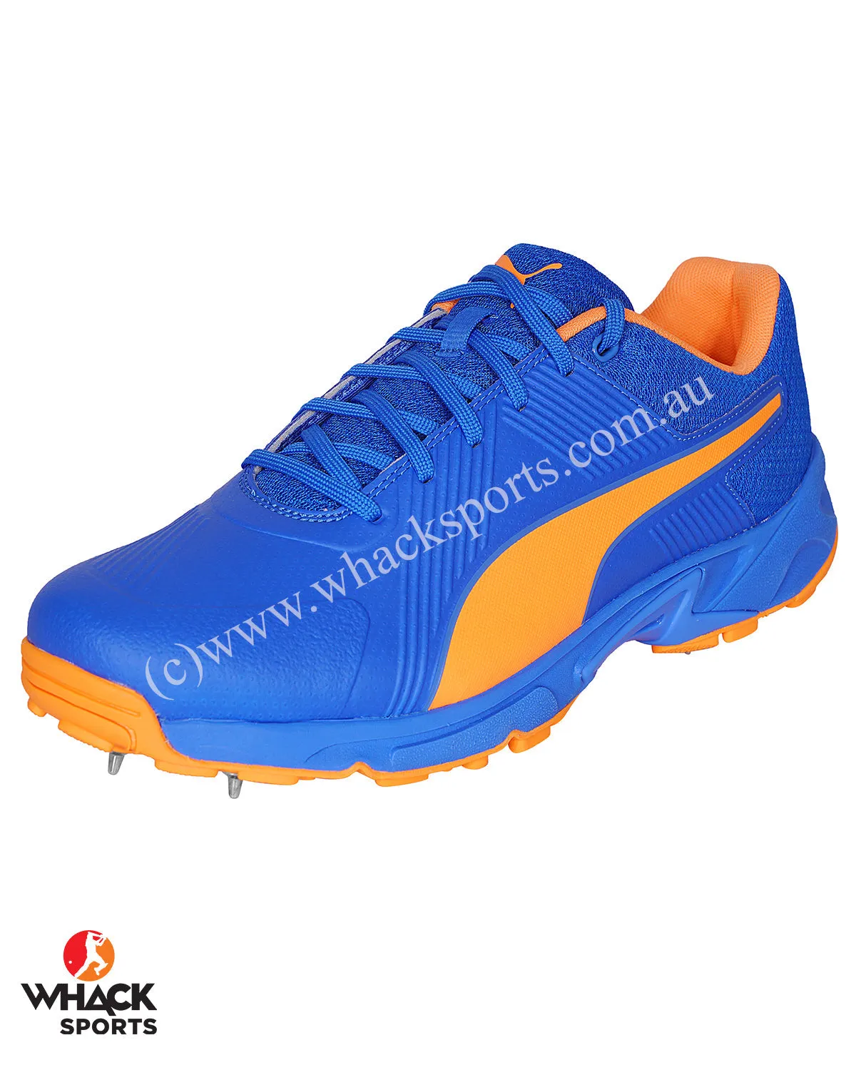 Puma 19.2 Cricket Shoes - Steel Spikes - Bluemazing/Orange Glow