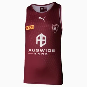 Puma QLD Maroons 2023 Adults Training Singlet - Burgundy