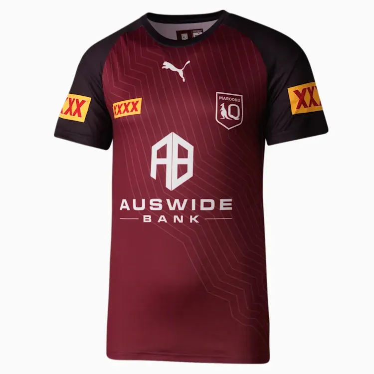 Puma QLD Maroons 2023 Replica Training Tee - Burgundy