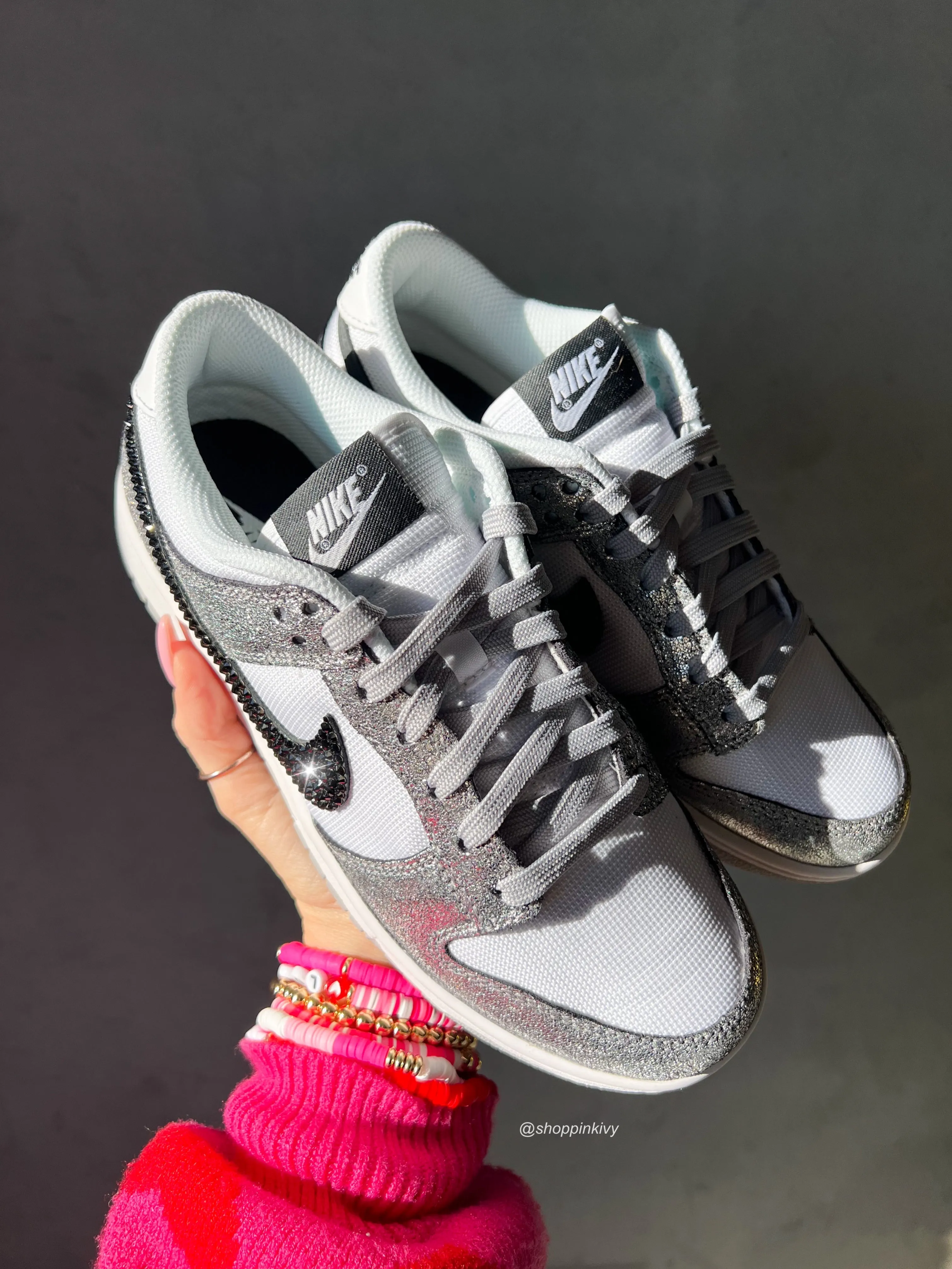 Rare Metallic Swarovski Womens Nike Dunk Shoes