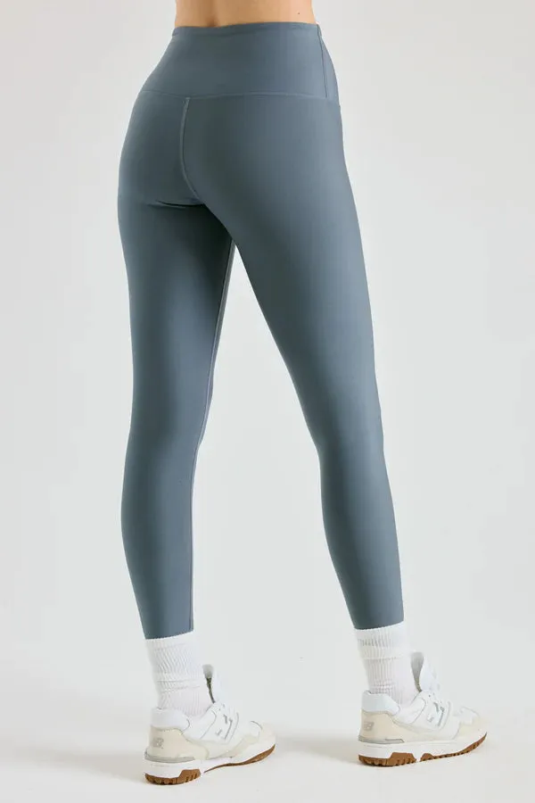 Recycled High Rise Sport Legging in Steel Grey