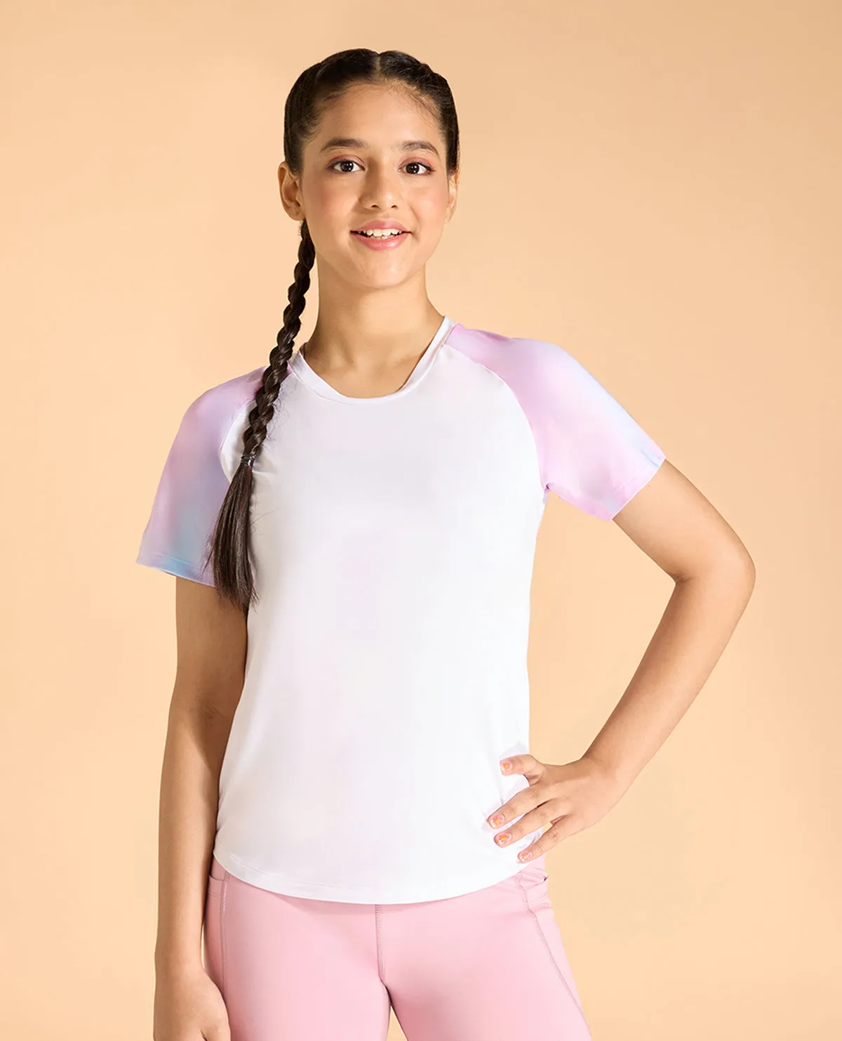 Regular Colourblock Tshirt For Girls