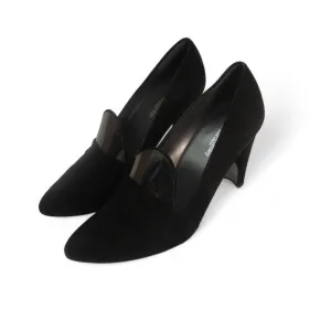 Russell & Bromley UK 8 Black Suede Heels Shoes Womenswear | Preloved