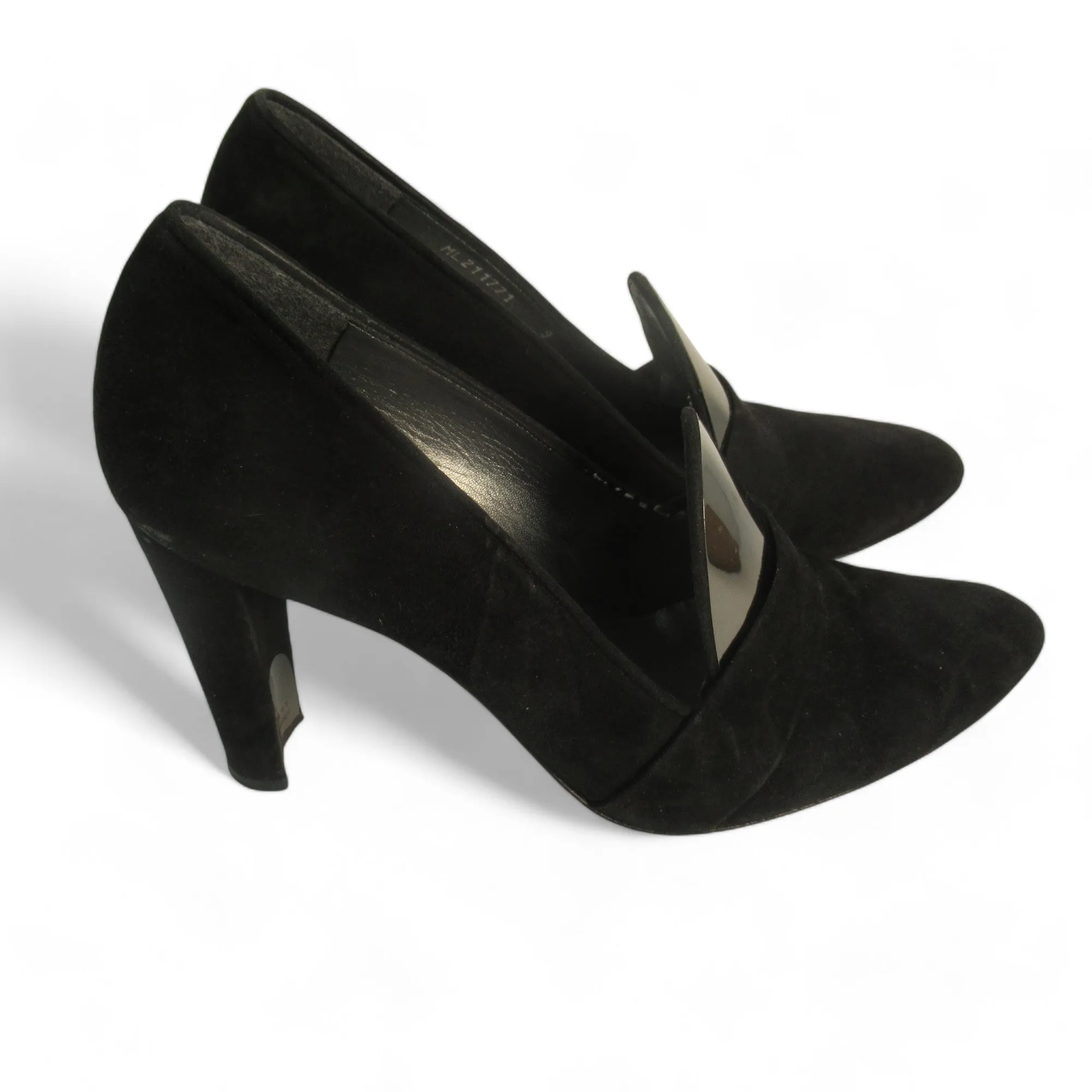 Russell & Bromley UK 8 Black Suede Heels Shoes Womenswear | Preloved